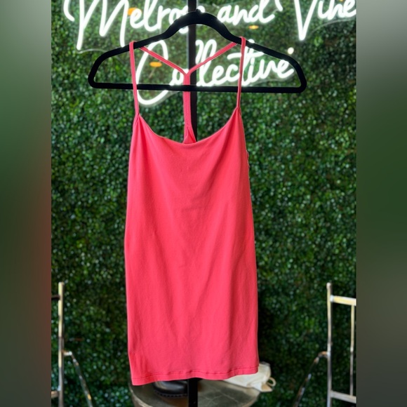 Lululemon Power Y Tank Top Racerback Pink Built-In-Bra Yoga - Picture 1 of 7